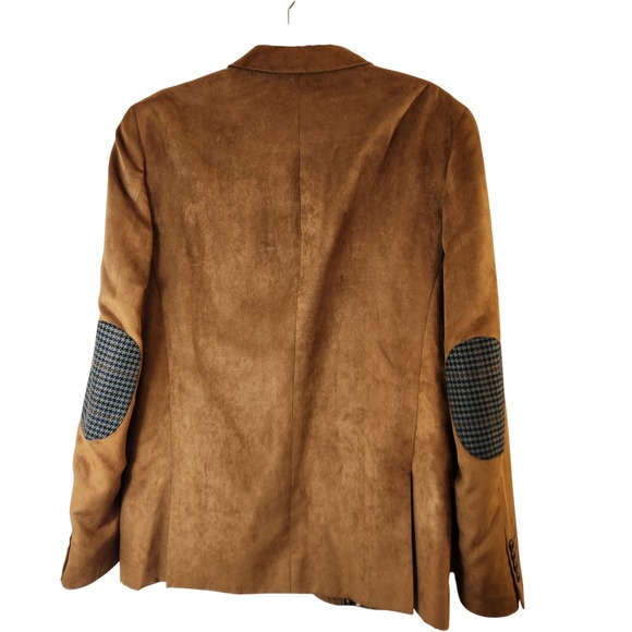 Paisley & Gray Mens 40R Tan Notch Suede Sportscoat Blazer Jacket Elbow Patch - Picture 2 of 6